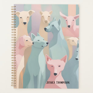 Minimalistische Illustration von Hundemuster Paste Planer