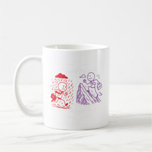 Minimalistische Illustration Von Regen zu Sonnensc Kaffeetasse