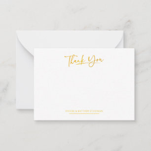 Minimalistische Imitate Gold handgeschriebener Dan Mitteilungskarte