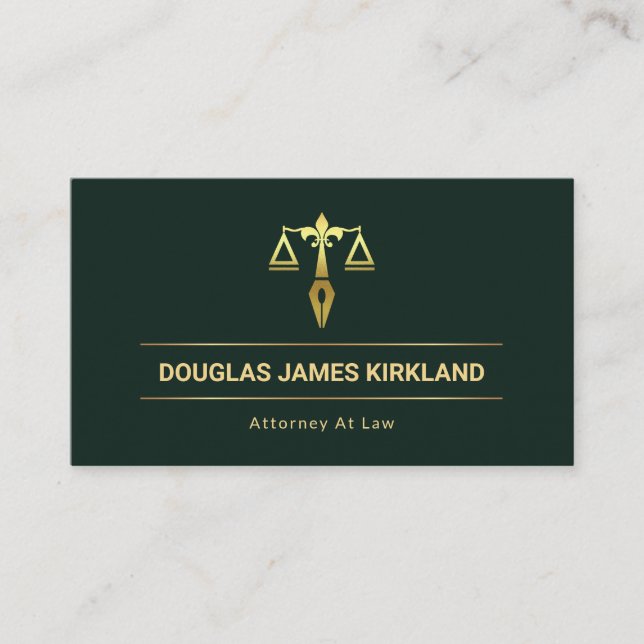 Minimalistische Imitate Gold Lines Scales of Justi Visitenkarte (Vorderseite)