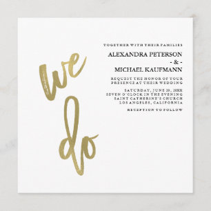 Minimalistische Imitate Goldtypografie Hochzeit Einladung