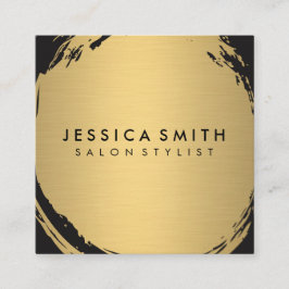 Minimalistische Imitate Metallic Gold gebürstet Quadratische Visitenkarte