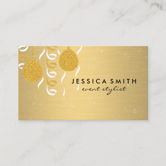 Minimalistische Imitate Metallic Gold gebürstet /  Visitenkarte (Vorderseite)