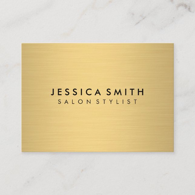 Minimalistische Imitate Metallic Gold Visitenkarte (Vorderseite)