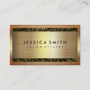 Minimalistische Imitate Metallisches Gold Flakes M Visitenkarte