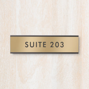 Minimalistische Imitats Gold Black Suite Nummer Tü Türschild