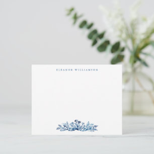 Minimalistische Indigo-Blau-Tinte Botanische Babyp Dankeskarte