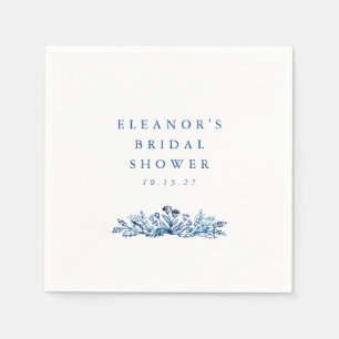 Minimalistische Indigo-Blau-Tinten-Botanische-Hoch Serviette