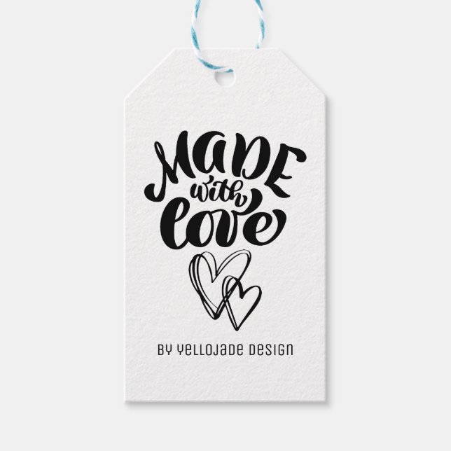 Minimalistische, individuell anpassbare Kalligraph Geschenkanhänger (Vorderseite)