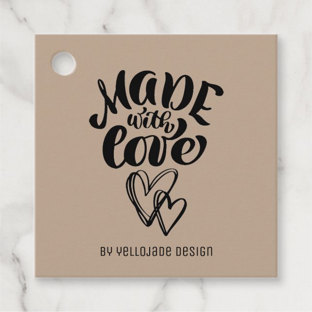 Minimalistische, individuell anpassbare Kalligraph Geschenkanhänger (Vorderseite)