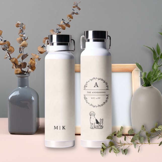 Minimalistische Initialen für ein Geschenkgutschei Trinkflasche (Von Creator hochgeladen)