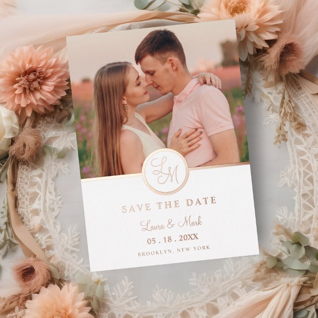 Minimalistische Initials Extravagant Rose Gold Fot Folieneinladung (Von Creator hochgeladen)