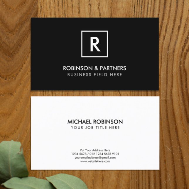 Minimalistische Initialzündung in quadratischem Ra Visitenkarte (Von Creator hochgeladen)