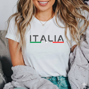 Minimalistische Italien-Flagge New York italienisc T-Shirt