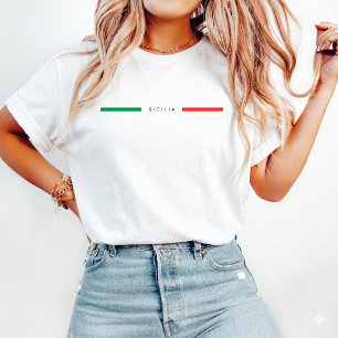 Minimalistische Italien-Flagge Sizilien italienisc T-Shirt