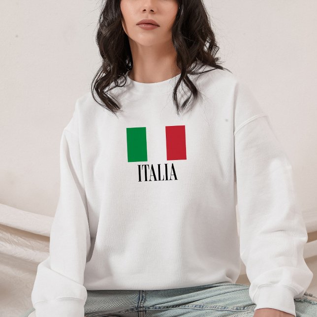 Minimalistische italienische Flag Vacation Typogra Sweatshirt (Von Creator hochgeladen)