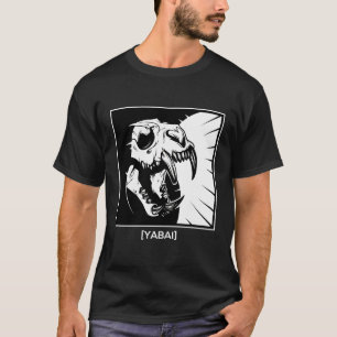 Minimalistische japanische Katze Skull Yabai T-Shirt