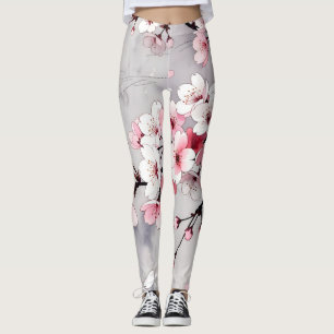 Minimalistische japanische Kirschblüten-Leggings Leggings
