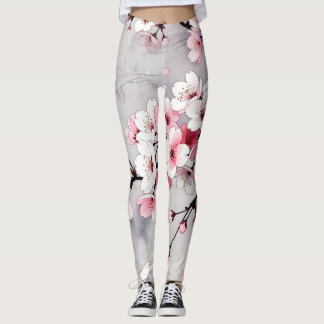 Minimalistische japanische Kirschblüten-Leggings Leggings
