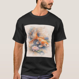 Minimalistische japanische Koi-Fisch-Kunst – Zen T-Shirt
