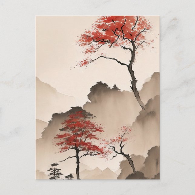 Minimalistische japanische Küste Postkarte (Vorderseite)