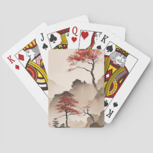 Minimalistische japanische Küstenlinie Spielkarten