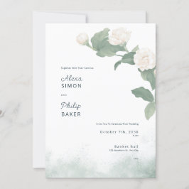 Minimalistische Jasminum-Blume Illustrat Einladung