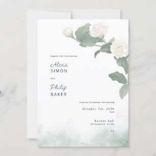 Minimalistische Jasminum-Blume Illustrat Einladung