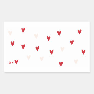 Minimalistische „Je t’❤️“-Tasse Rechteckiger Aufkleber