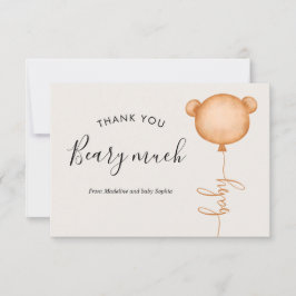 Minimalistische Jemand Beary Niedlich Balloon Baby Dankeskarte