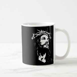 Minimalistische Jesus-Kronengrafik für christliche Kaffeetasse