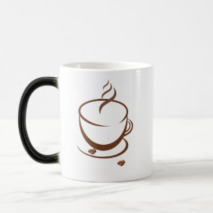 Minimalistische Kaffee-Tassen-Linienkunst-Tasse mi Verwandlungstasse