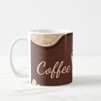 Minimalistische Kaffeezeit in Braun und Creme Kaffeetasse