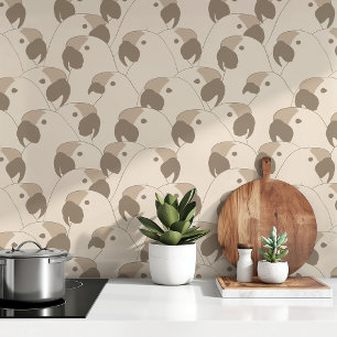 Minimalistische Kakadus in neutralen Tönen Tapete