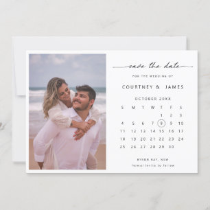 Minimalistische Kalender-Foto-Save-the-Date-Einlad Einladung