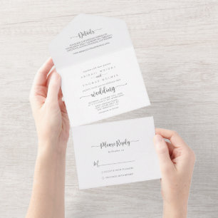 Minimalistische Kalligrafie All In One Einladung