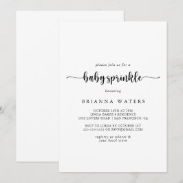 Minimalistische Kalligrafie Baby Sprinkle Einladun Einladung