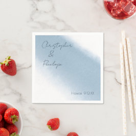 Minimalistische Kalligrafie, blaues Wasser Serviette