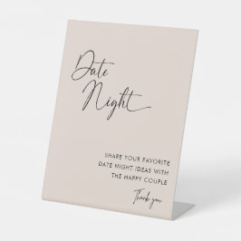 Minimalistische Kalligrafie Datum Nachttischlampen Sockelschild