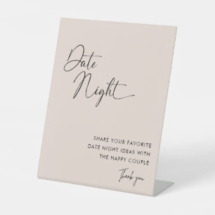 Minimalistische Kalligrafie Datum Nachttischlampen Sockelschild