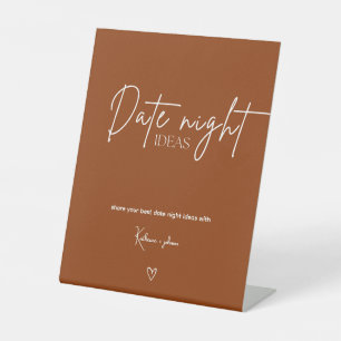 Minimalistische Kalligrafie Datum Nachttischlampen Sockelschild