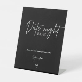 Minimalistische Kalligrafie Datum Nachttischlampen Sockelschild