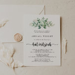 Minimalistische Kalligrafie Eukalyptus Bat Mitzvah Einladung<br><div class="desc">Diese minimalistische Kalligraphie eukalyptus bat mitzvah Einladung ist perfekt für eine rustikale Fledermaus Mitzvah. Das Design ist mit handgemalten Aquarellgrün Eukalyptus,  inspirierend natürliche Schönheit.</div>