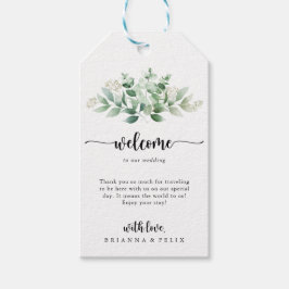 Minimalistische Kalligrafie Eukalyptus Wedding Wil Geschenkanhänger