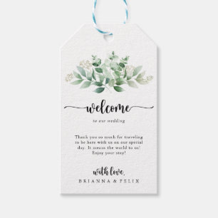 Minimalistische Kalligrafie Eukalyptus Wedding Wil Geschenkanhänger
