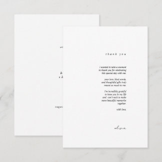 Minimalistische Kalligrafie Flache Danksagungskart Dankeskarte