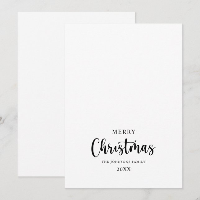 Minimalistische Kalligrafie Frohe Weihnachten (Vorne/Hinten)