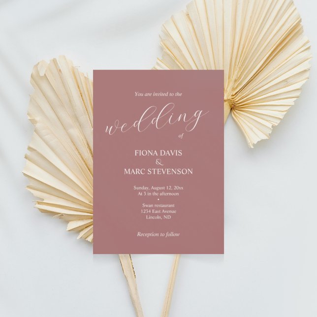 Minimalistische Kalligrafie - Hochzeit staubiger R Einladung (Von Creator hochgeladen)
