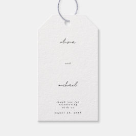 Minimalistische Kalligrafie-Hochzeitsgeschenkkarte Geschenkanhänger