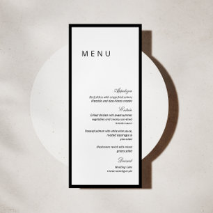 Minimalistische Kalligrafie Hochzeitsmenükarte Menükarte